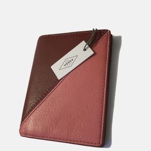 Fossil Mini RFID Women's Leather Wallet - pink